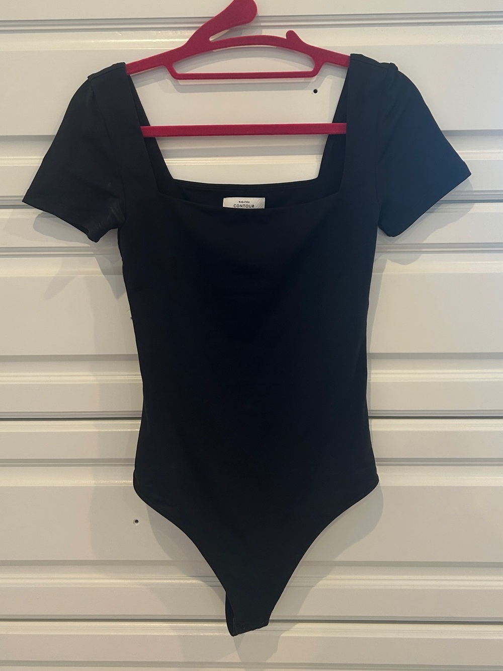 Aritzia Black Square Neck Short Sleeve Bodysuit